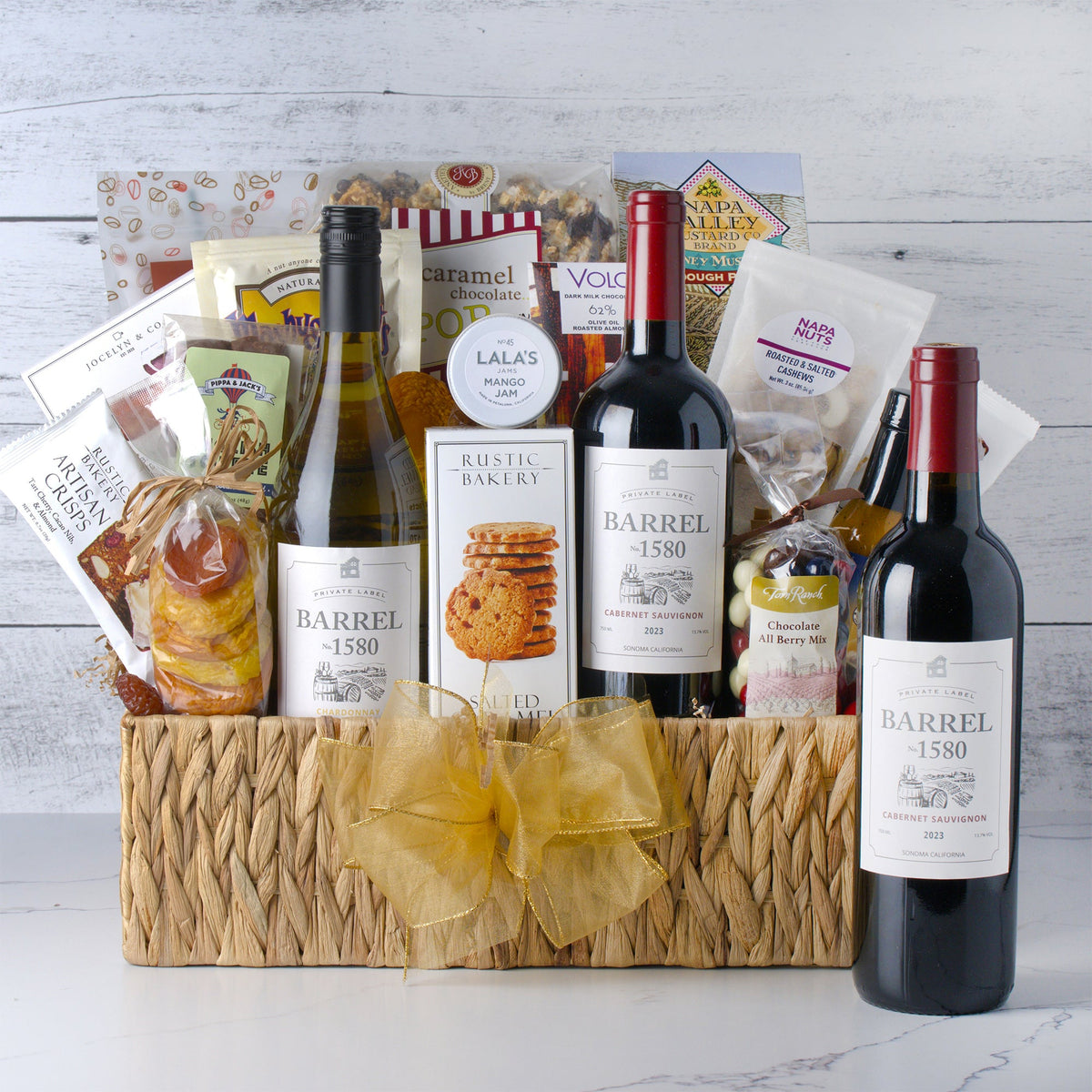 Premium Napa and Sonoma Wine & Cheese Gift Basket