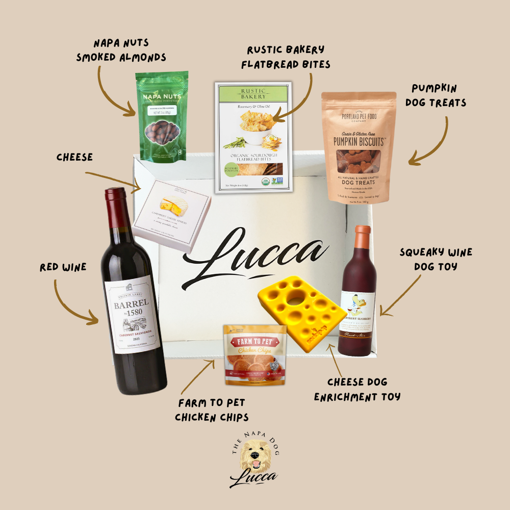 'Tails and Tastings' Wine Gift Basket for Dog Owners