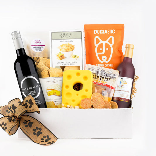 NA Wine & Cheese Pairing Buddies Gift Box for Dog Owners