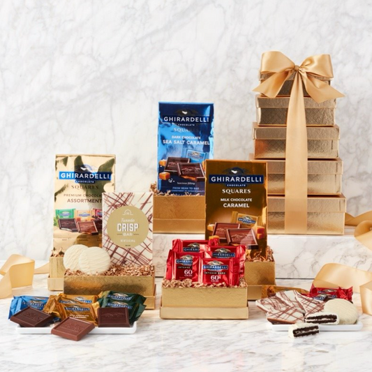 Golden Tower of Ghirardelli Chocolate Gift Set