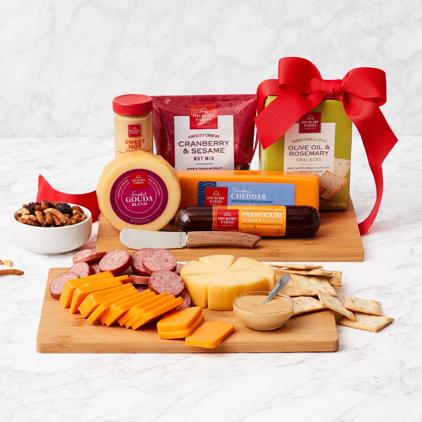 Holiday Cheese Gift Basket and Cutting Board