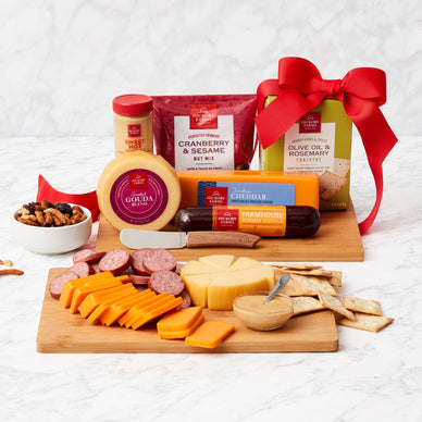 Holiday Cheese Gift Basket and Cutting Board