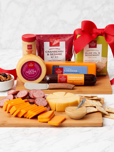 Holiday Cheese Gift Basket and Cutting Board